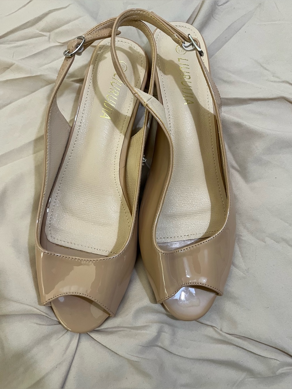 Open-toed Slingback Patent Leather Shoes NWOT Size 10.5